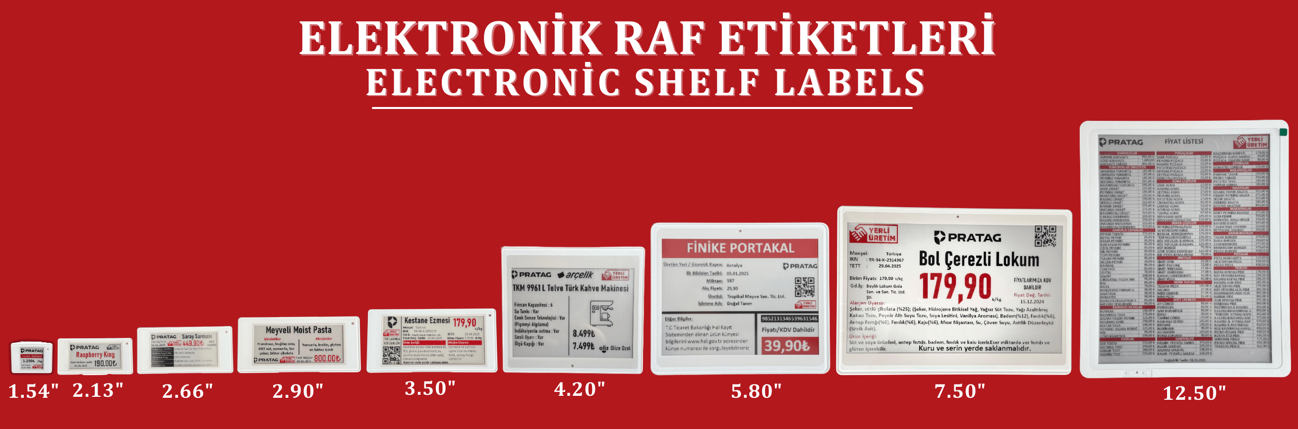 Elektronik Raf Etiketi Boyutları Elektronik Raf Etiketi Boyutları