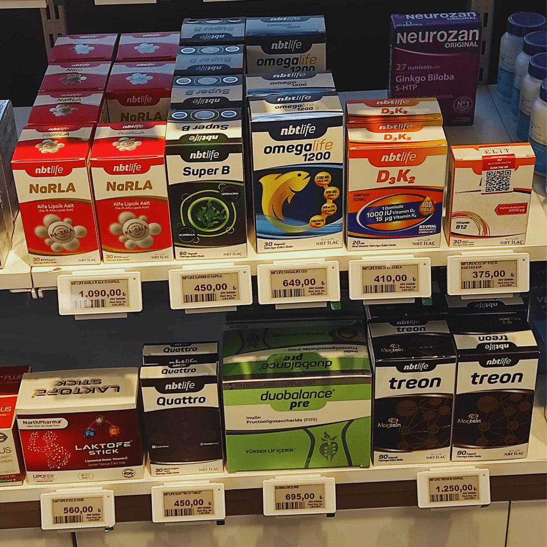 Eczane Elektronik Raf Etiketi