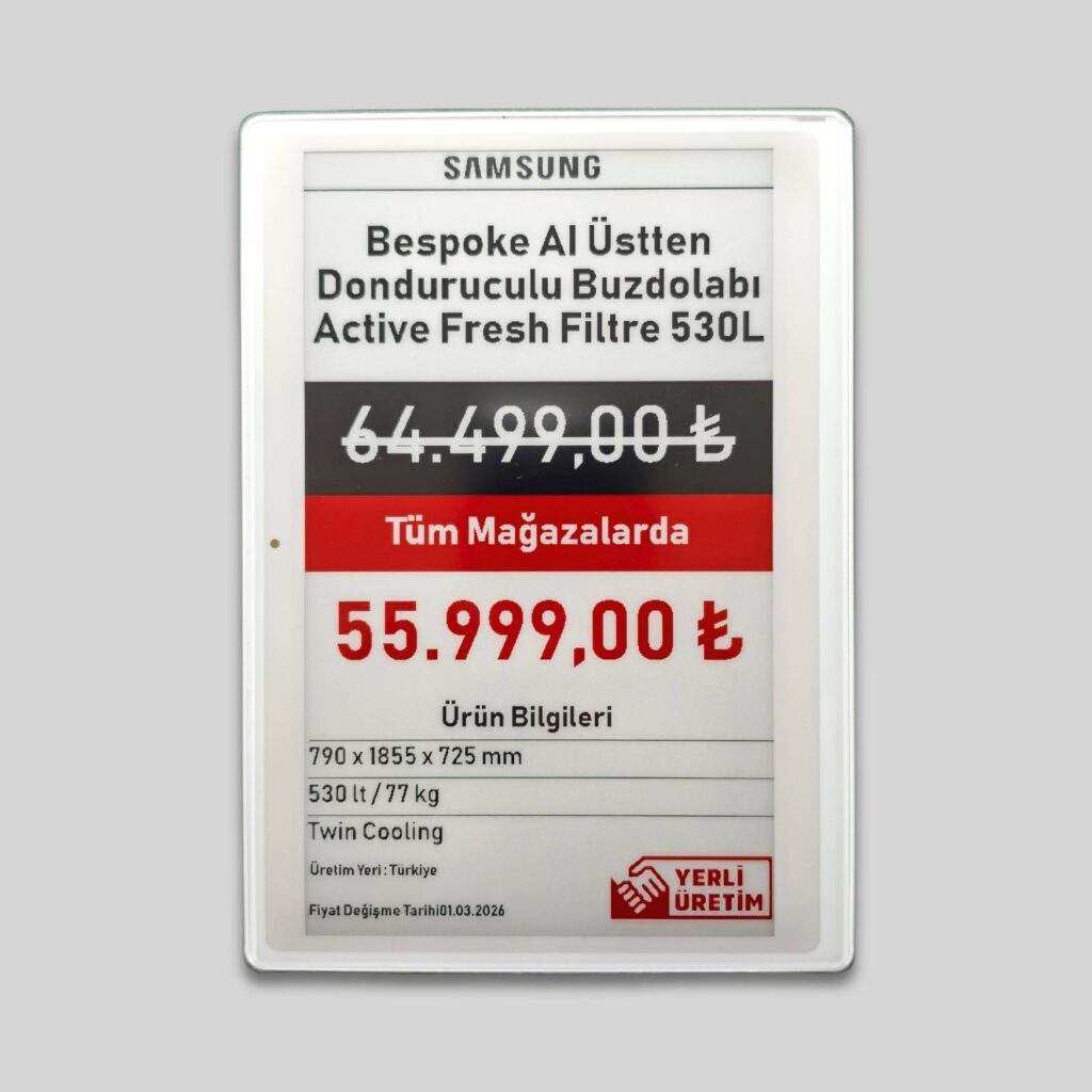 7.50 Elektronik Raf Etiketi 7.50 Elektronik Raf Etiketi